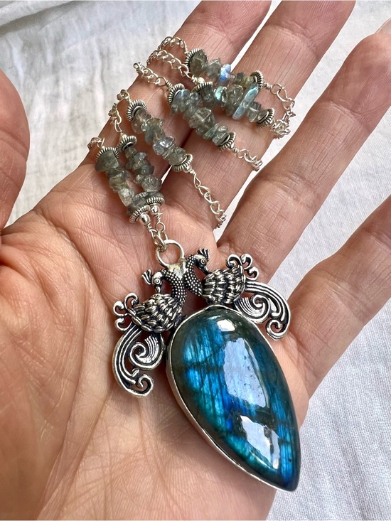 Jewelry - 925 OOAK WOW! Royal Blue Flash Labradorite Necklace Pendant